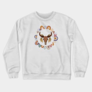 Boho Cow Skull Crewneck Sweatshirt